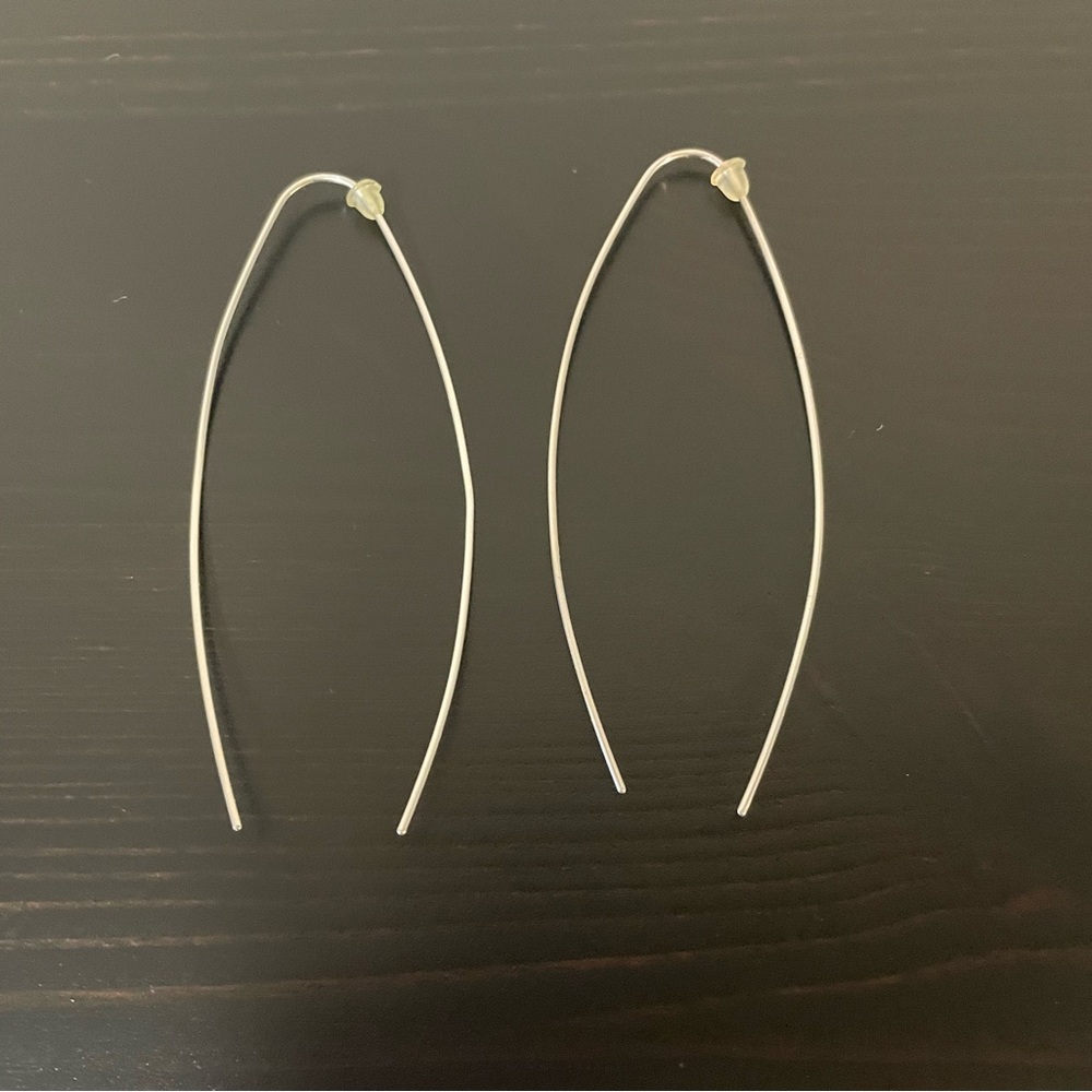 Thin Sterling Silver Minimalist Bohemian Open Hoop Earrings
